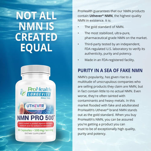 ProHealth Longevity NMN Pro 500 Enhanced Absorption 60 Capsules Pack of 3