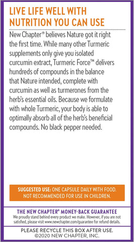 New Chapter, Turmeric Force, 30 Vegetarian Capsules