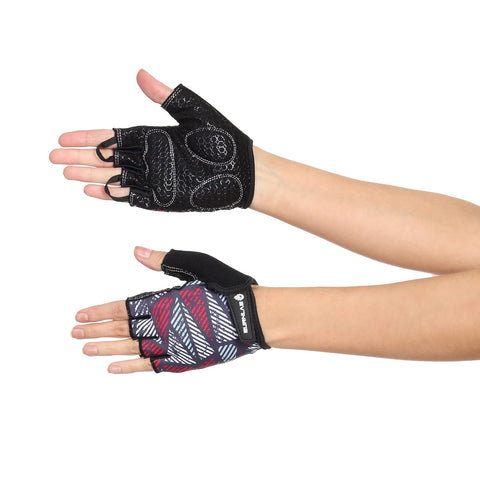 Burnlab Flex Gym Gloves for Men and Women (White & Pink Large)