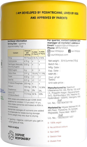Little Joys Calcium Gummies (Strawberry) - 30 N