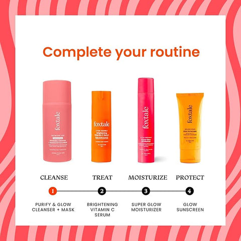 Foxtale Purify & Glow Cleanser + Mask With French Pink Clay & Sodium