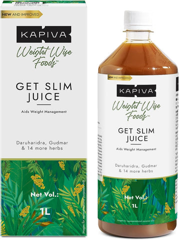 Kapiva Get Slim Juice - Healthy Weight Management Through 12 Ayurvedic Herbs Aids Metabolism and Digestion - 1L