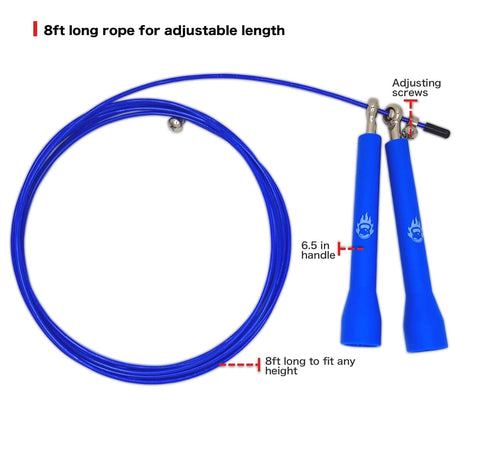 Burnlab Adjustable Skipping Rope Suitable For Men and Women (Blue)