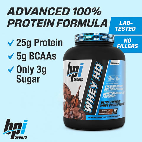 BPI WHEY HD 50SRV 4.1LB CHOCO COOKIES