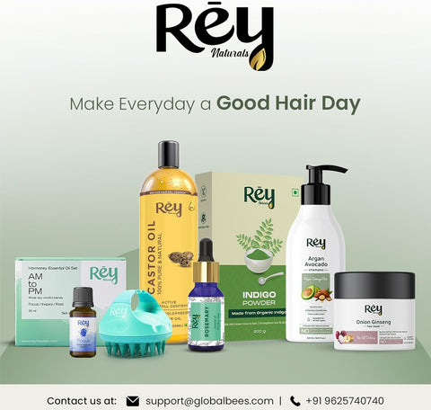 Rey Naturals Cold Pressed Castor Oil & Sweet Almond Oil  for hair & skin 200 ml