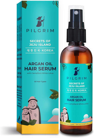 Pilgrim Argan Oil Hair Serum for Dry Frizzy Hair | Hair Smoothing | Smoothing and Control of Frizzy/Dry Hair | Instant Shine, Smoothness and Soft Hair| Anti Frizz | For Women and Men, 100 ml