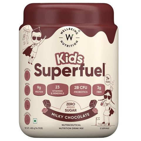 Wellbeing Nutrition Kids Superfuel - Milky Chocolate 400gms (12 servings)
