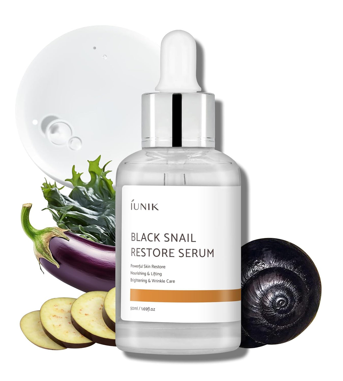 IUNIK Black Snail Serum 70% w/Centella Asiatica Essence | Hydration Dark Spots Fine Lines