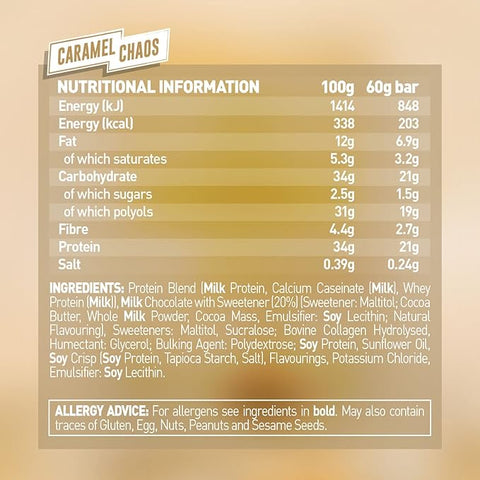 Grenade Protein Bar 12x60g Caramel Chaos (6/case)