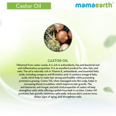 Mamaearth Castor Oil for Healthier skin hair and nail with 100% Pure and Natural cold pressed oil 150 ml