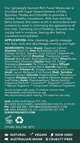 Sukin Supergreens Nutrient Rich Facial Moisturiser, 125 Ml
