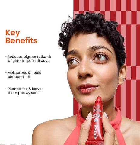 Foxtale Brightening Lip Balm With Peptides, Vitamin C & Hyaluronic Acid Ruby Glaze