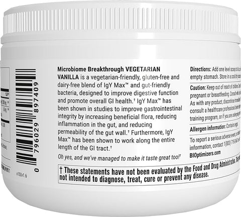 BiOptimizers Biome Breakthrough Repair Powder - Vanilla Flavor