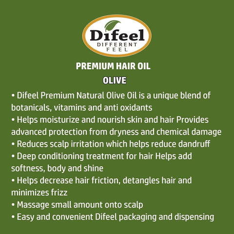 Difeel Premium Natural Hair Oil Olive 75Ml