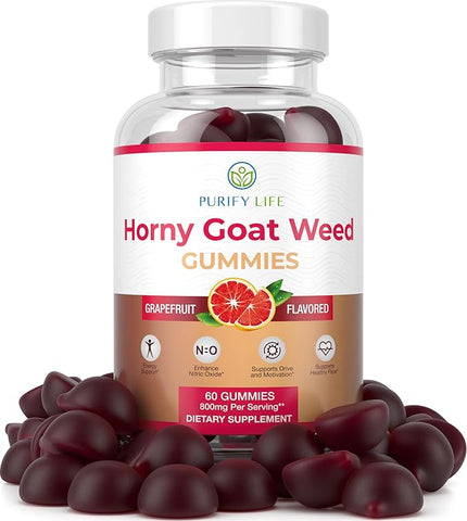 Purify Life Potent Horny Goat Weed gummies 60 for Men and Women