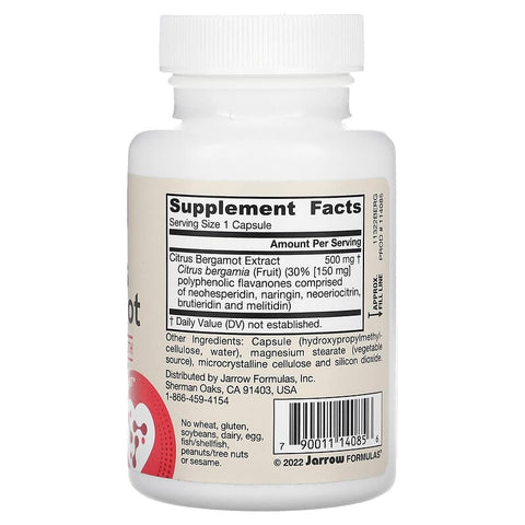 Jarrow Formulas, Vegan Citrus Bergamot, 60 Veggie Capsules (500 mg per Capsule)