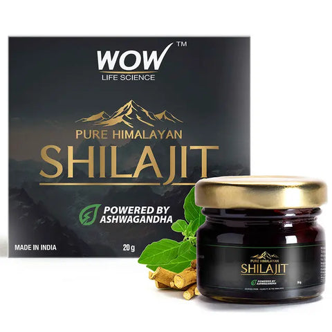 Wow Life Science Pure Himalayan Shilajit Resin | Powered By Ashwagandha - 20 G