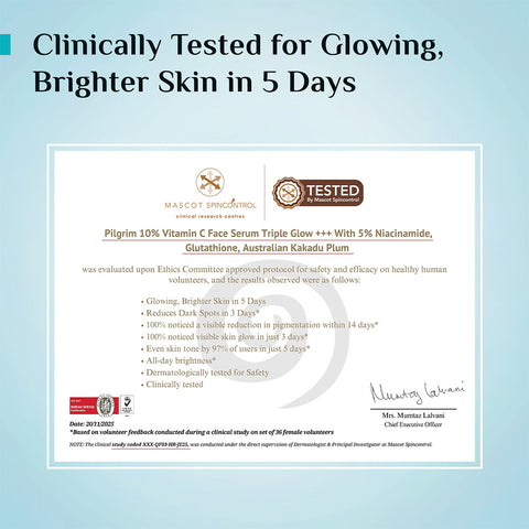 Pilgrim 10% Vitamin C Face Serum For Triple Glow+++- 30 ml