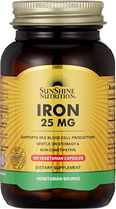 Sunshine Nutrition Iron 25 Mg Capsules 100's