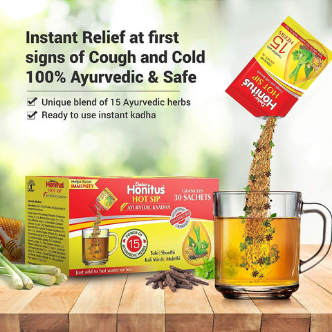 Dabur Honitus Hot Sip Cough and Cold Remedy 10 Sachets