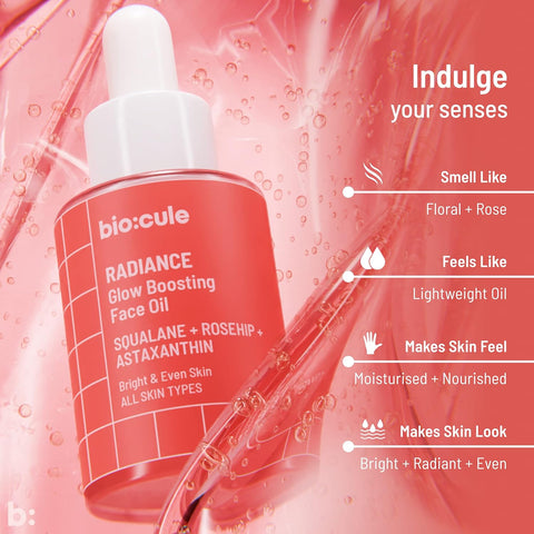 Biocule Radiance Glow Boosting Face Oil : Squalane + Rosehip + Astaxanthin 30ml