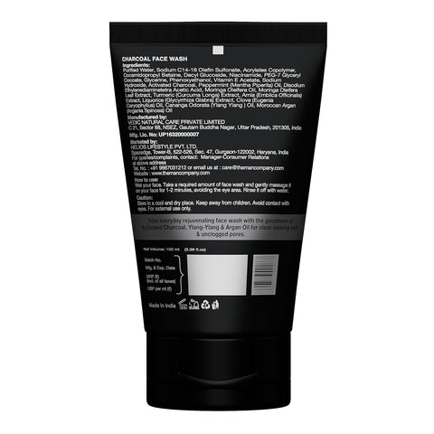 The Man Company Charcoal with Ylang Ylang & Argan Essential Oils Face Wash (100 ml)