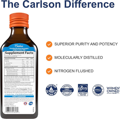 CARLSON FISH OIL KIDS ORANGE 200ML