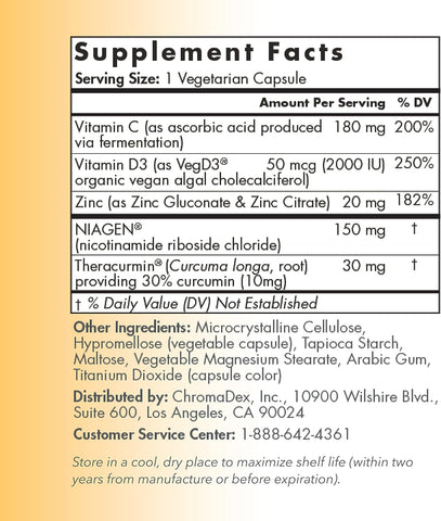 TRU NIAGEN Immune Support Supplement 150mg 30ct 30 Capsules