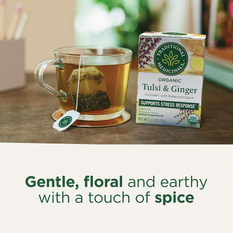 Traditional Medicinals Tea Tulsi Ginger Organic, 16 Ct