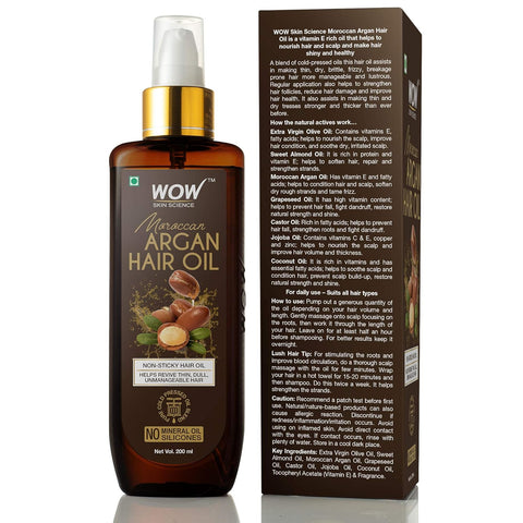 WOW Skin Science Argan Hair Oil with comb 200ml