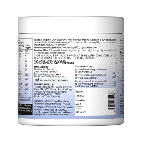 Wellbeing Nutrition Marine Collagen - Mixed Berry 120gms (12 servings)