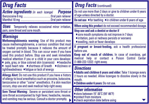 Chloraseptic Sore throat Citrus 18 Lozengers