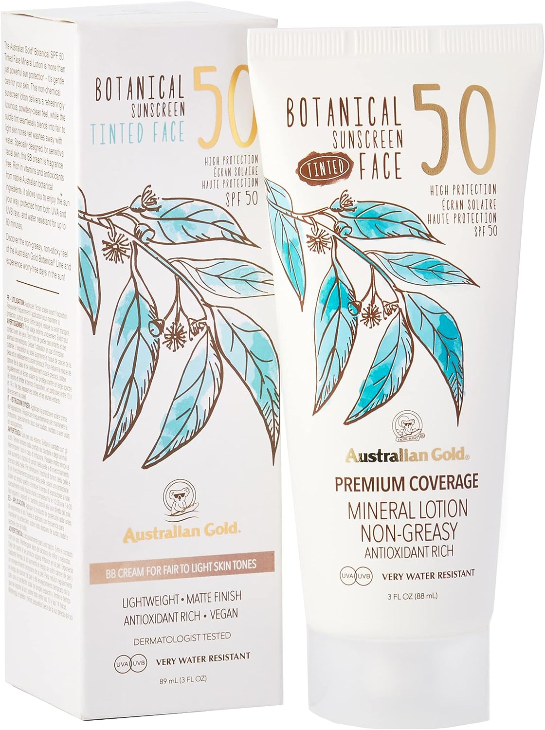 Australian Gold Botanical Sunscreen Tinted Face 50 SPF 89 ml (3 FL OZ)