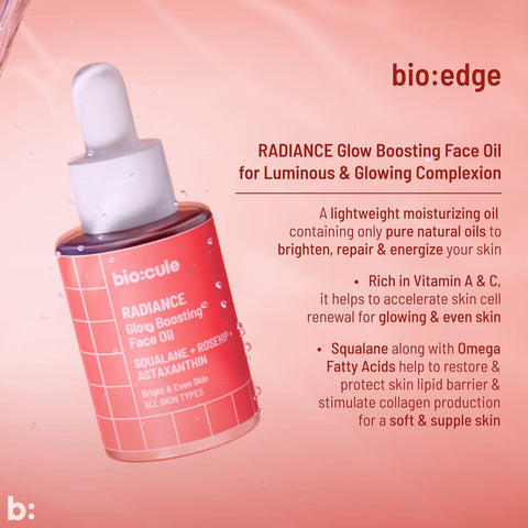 Biocule Radiance Glow Boosting Face Oil : Squalane + Rosehip + Astaxanthin 30ml