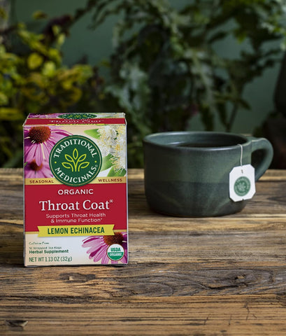 Traditional Medicinal Throat Coat Lemon Echinacea, 16 Teabags