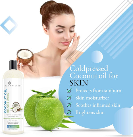 Rey Naturals Extra Virgin Cold Pressed Coconut Oil 200 ml