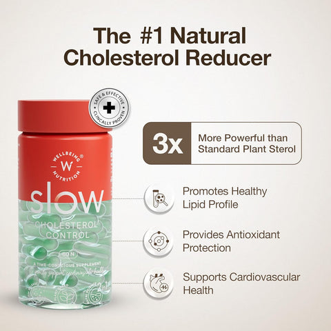 Wellbeing Nutrition Slow | Cholestrol Control 60 Capsules in a bottle