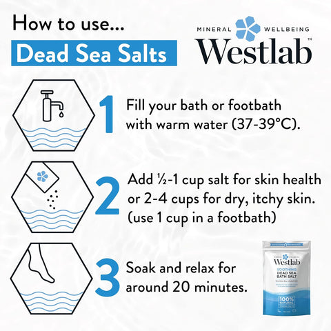 Westlab 100% Pure Soothing Dead Sea Salt, 1 Kg