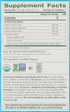 Traditional Medicinals Tea Everyday Detox Lem