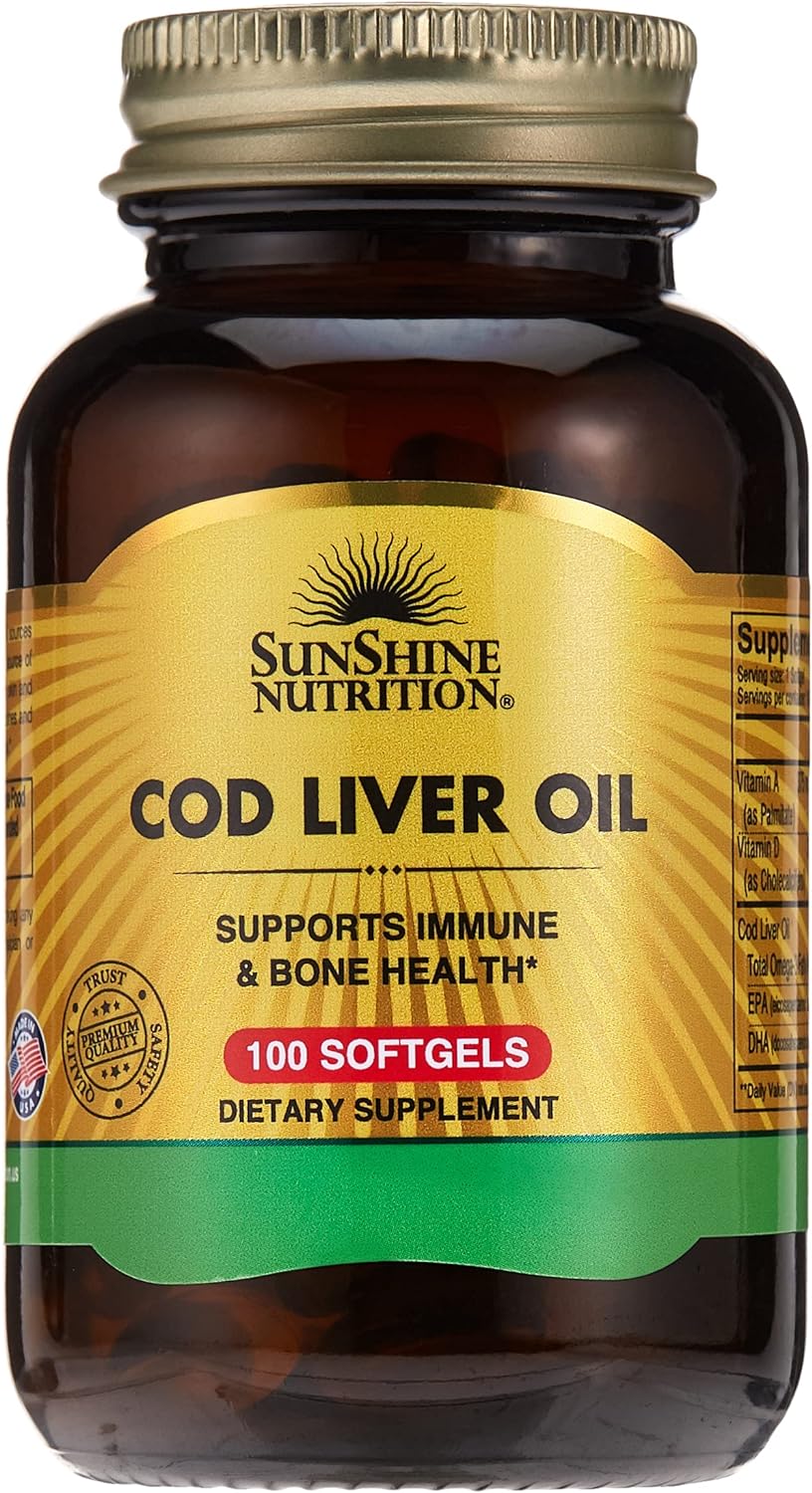 Sunshine Nutrition Cod Liver Oil 100 Softgel