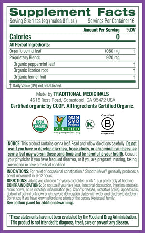 Traditional Medicinal Smooth Move Peppermint, 16 Teabags