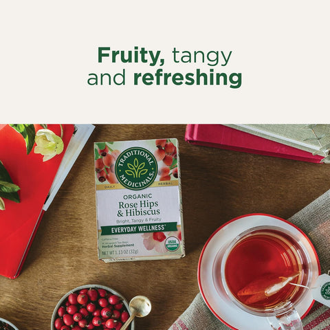 Traditional Medicinal Rose Hips With Hibiscus, 16 Teabags