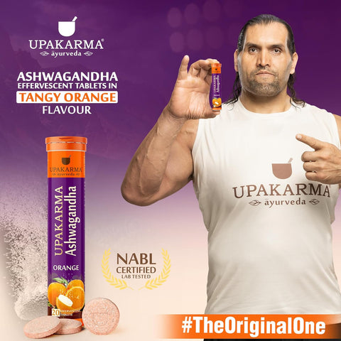 Upakarma Ashwagandha Effervescent Tablets - Orange Flavour 20 Tablets