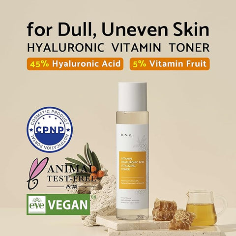 IUNIK Vitamin C Vegan Face Toner with 45% Hyaluronic Acid Facial Moisturizer 6.7 Fl Oz