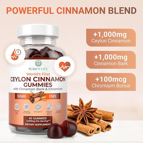 Purify Life Sugar-Free world's first Ceylon Cinnamon Gummies 60
