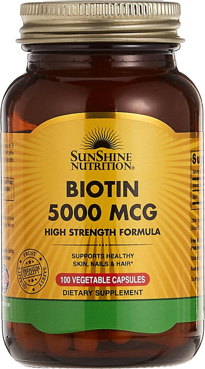Sunshine Nutrition Biotin 5000 Mcg High Strngth Form 100 Cap