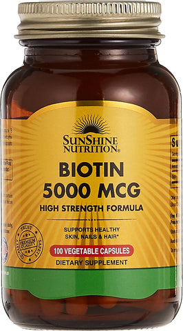 Sunshine N Biotin 5000 Mcg High Strngth Form 100 Cap