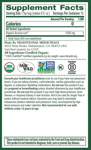 Traditional Medicinals Tea Licorice Root Herbal, 16