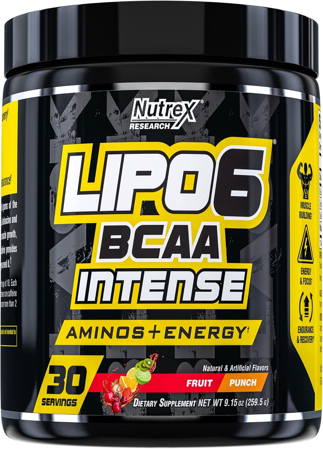 Nutrex Research, Lipo6 Bcaa Intense 30s Fruit Punch 259g