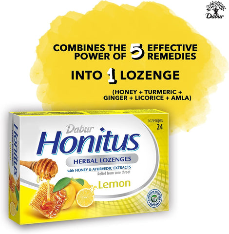 Dabur Pudin Hara Pearls (5 x 20) + Dabur Herbal Honitus Lozenges - Lemon - 24 pieces Combo Set